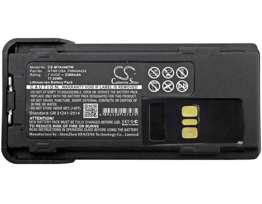 Li-ion Battery For Motorola Apx-2000, Apx-3000, Xpr 3300 7.4v, 2300mah - 17.02wh Two-Way Radio Cameron Sino Technology Limited   