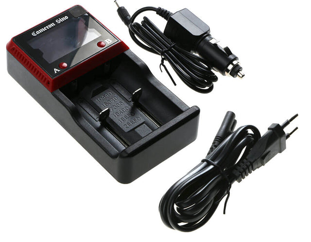 Mains Double Slot Charger For Aa, Aaa 18650 Charges Nimh & Lithium Ion Cells Euro Plug Battery Charger Cameron Sino Technology Limited   