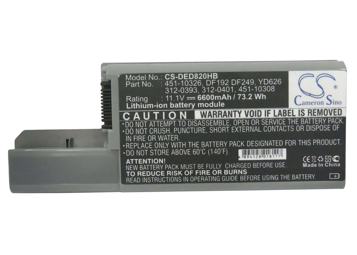 Metallic Grey Battery For Dell Latitude D531, Latitude D820/830, Precision M65 11.1v, 6600mah - 73.26wh Batteries for Electronics Cameron Sino Technology Limited   