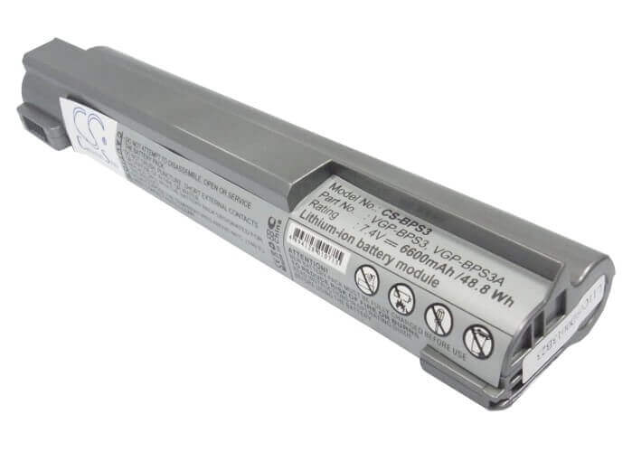 Metallic Silver Battery For Sony Vaio Vgn-t27gp, Vaio Vgn-t91psy7, Vaio Vgn-t260p/ L 7.4v, 6600mah - 48.84wh Notebook, Laptop Cameron Sino Technology Limited (Suspended)   