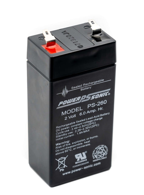 Powersonic 2 Volt 6 A/h Rechargeable Sealed Lead Acid Battery Sealed Lead Acid Suspended Product   