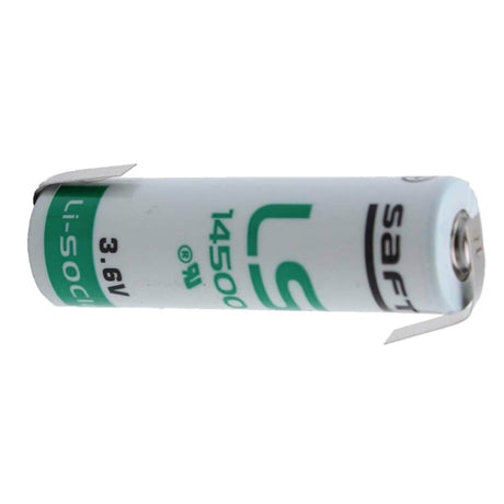Saft Ls14500-stsz Aa 3.6v 2600mah Lithium Battery With Reverse/z Solder Tabs Saft Batteries Saft Lithium Batteries   