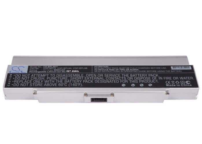 Silver Battery For Sony Vaio Vgn-ar41e, Vaio Vgn-ar41l, Vaio Vgn-ar41m 11.1v, 8800mah - 97.68wh Notebook, Laptop Cameron Sino Technology Limited   