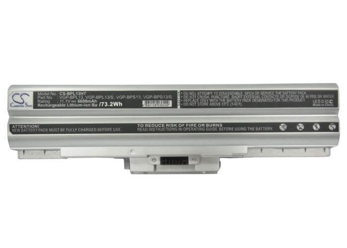 Silver Battery For Sony Vaio Vgn-aw230j/h, Vaio Vgn-aw235j/b, Vaio Vgn-aw290jfq 11.1v, 6600mah - 73.26wh Batteries for Electronics Cameron Sino Technology Limited (Suspended)   