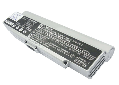 Silver Battery For Sony Vaio Vgn-c140g/b, Vaio Vgn-c150p/b, Vaio Vgn-c190 11.1v, 6600mah - 73.26wh Notebook, Laptop Cameron Sino Technology Limited   