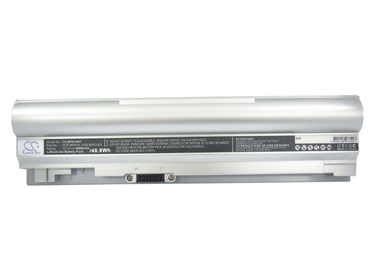 Silver Battery For Sony Vaio Vgn-tt11m, Vaio Vgn-tt13/n, Vaio Vgn-tt190ein 11.1v, 4400mah - 48.84wh Notebook, Laptop Cameron Sino Technology Limited   