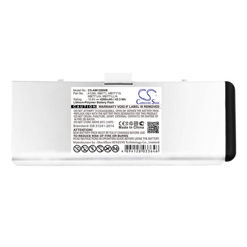 Silver Grey Battery For Apple Macbook 13" A1278, Macbook 13" Aluminum Unibody 2008 Version, Macbook 13" Mb466*/a 10.8v, 4200mah Batteries for Electronics Cameron Sino Technology Limited   