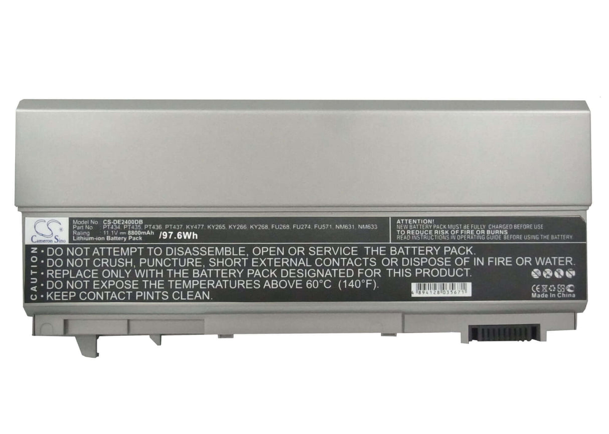 Silver Grey Battery For Dell Latitude E6400, Latitude E6500, Precision M2400 11.1v, 8800mah - 97.68wh Notebook, Laptop Cameron Sino Technology Limited   