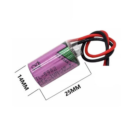 Tadiran Battery Model Tl-5902/s 1/2 Aa 3.6v, 1200 Mah - 4.32wh Battery By Use Tadiran Batteries With 3 Inch Fly Leads  