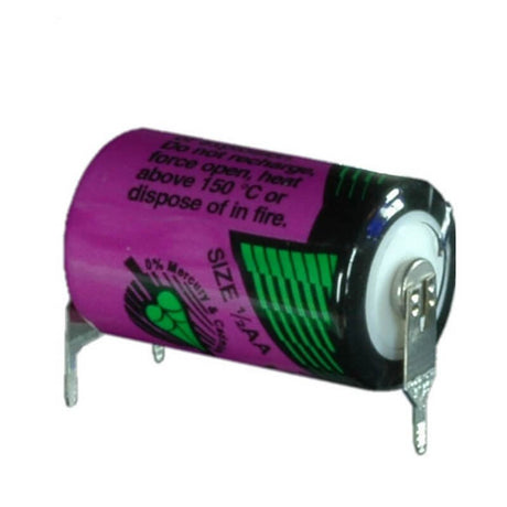 Tadiran Battery Model Tl-5902/s 1/2 Aa 3.6v, 1200 Mah - 4.32wh Battery By Use Tadiran Batteries With PC Pins - 2 Pin on Negative Terminal - 1 Pin on Postive Terminal  