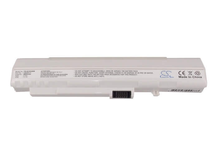 White Battery For Acer Aspire One, Aspire One A110-1295, Aspire One A110-1545 11.1v, 6600mah - 73.26wh Notebook, Laptop Cameron Sino Technology Limited   