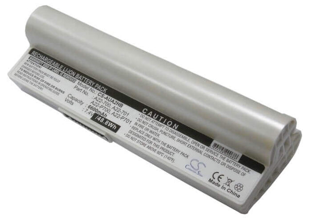 White Battery For Asus Eee Pc 701, Eee Pc 701c, Eee Pc 800 7.4v, 6600mah - 48.84wh Notebook, Laptop Cameron Sino Technology Limited   