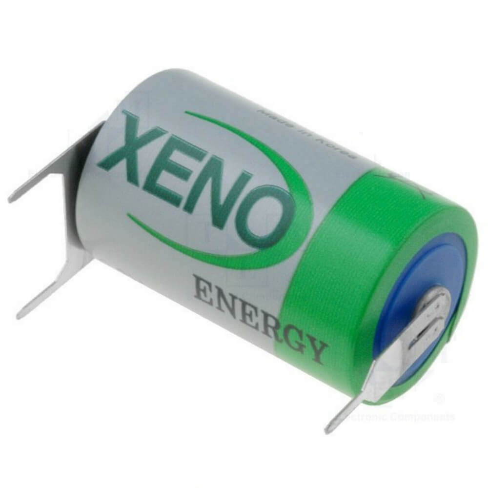 Xeno Xl-050f Battery, 3.6v 1/2 Aa Lithium Battery (er14250) 3.6v Sealed Lead Acid Xeno Energy With PC Pins - 2 Pin on Negative Terminal - 1 Pin on Postive Terminal  