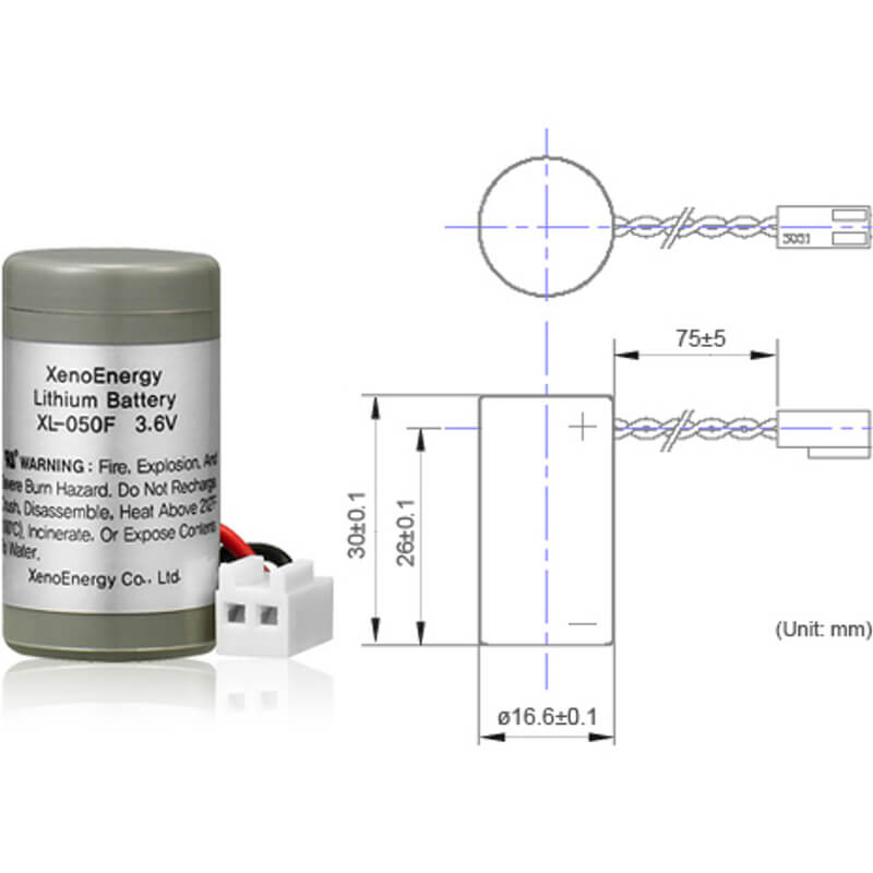 Xeno Xl-050f Battery, 3.6v 1/2 Aa Lithium Battery (er14250) 3.6v Sealed Lead Acid Xeno Energy   